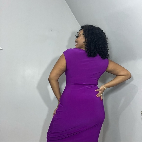 Ralph Lauren purple bodycon jersey knit dress business casual everyday normcore - Picture 4 of 11